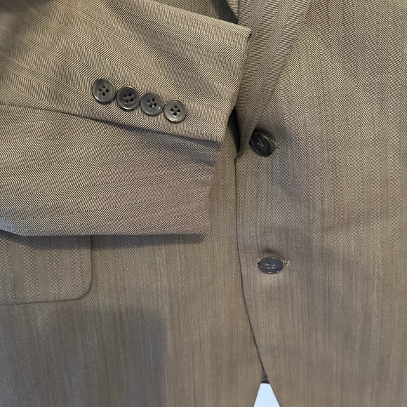 Filo A'Mano by Tom James Vintage Custom Brown Herringbone Suit - Picture 3 of 16